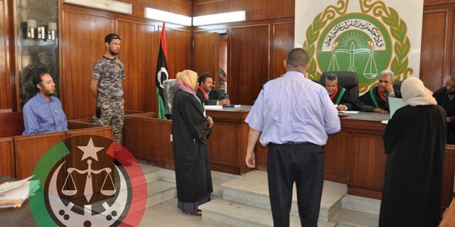 محاكمة المتهم الساعدي القذافي