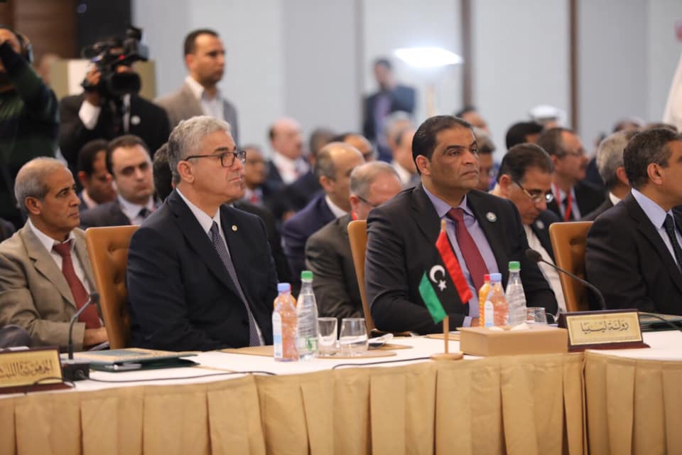 وزيرا العدل والداخلية بحكومة الوفاق في إجتماع مشترك لوزراء العدل والداخلية العرب