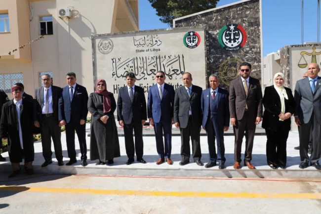 إعادة افتتاح المعهد العالي للقضاء عقب تطويره وتجهيزه.