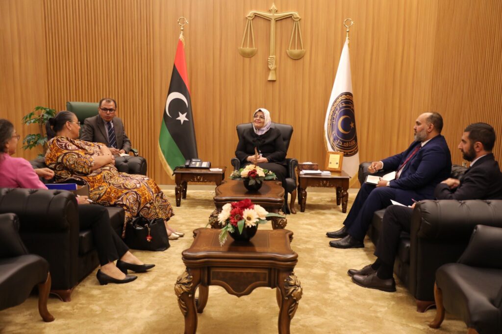 معالي وزيرة العدل تستقبل الممثلة الخاصة للأمين العام للأمم المتحدة في ليبيا